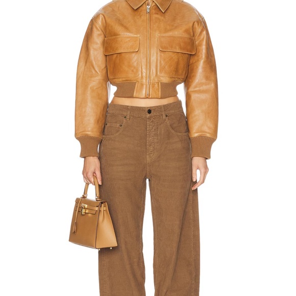 The Leather Bomber Jacket Cropped Helsa - Picture 4 of 6